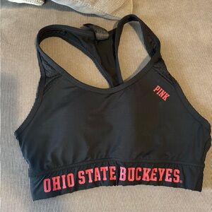PINK Victoria's Secret Black Sports Bra with Ohio State Buckeyes Logo